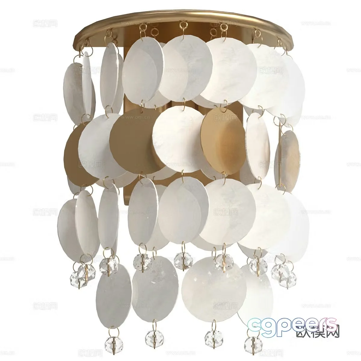 Disc chandelier restaurant chandelier 3d model