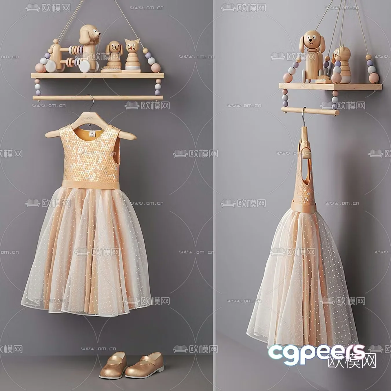 Modern children’s toys skirt shoes 3d model