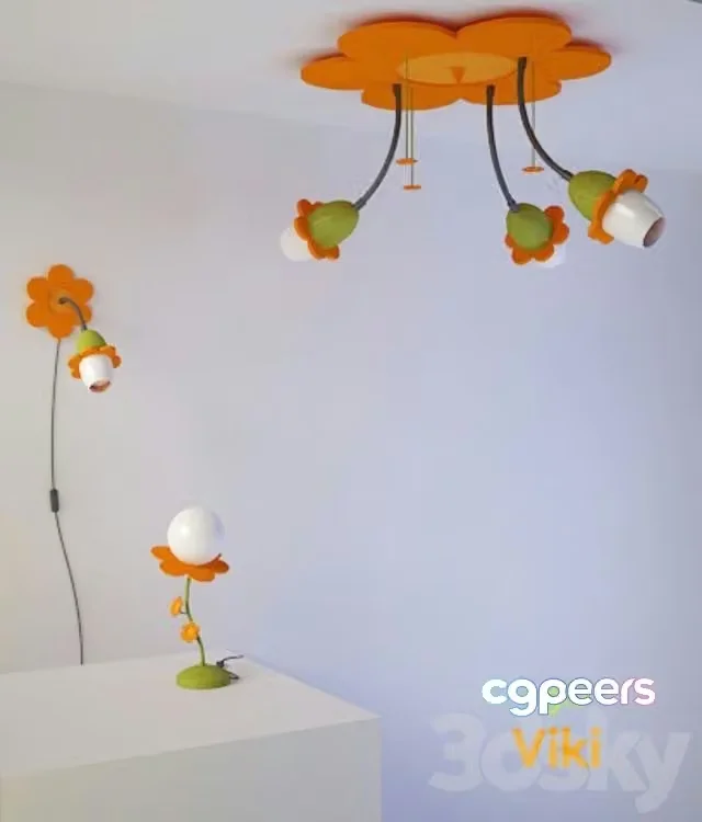 3ds Max Free – Sseries Viki (chandelier, sconce, table lamp) by Eglo
