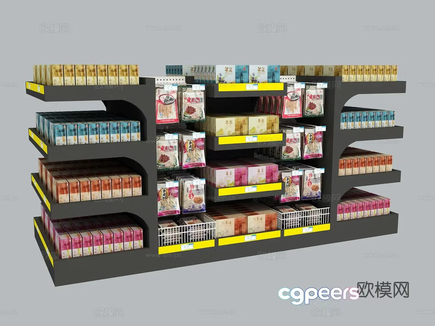 Modern snack food Zhongdao cabinet display rack 3D model