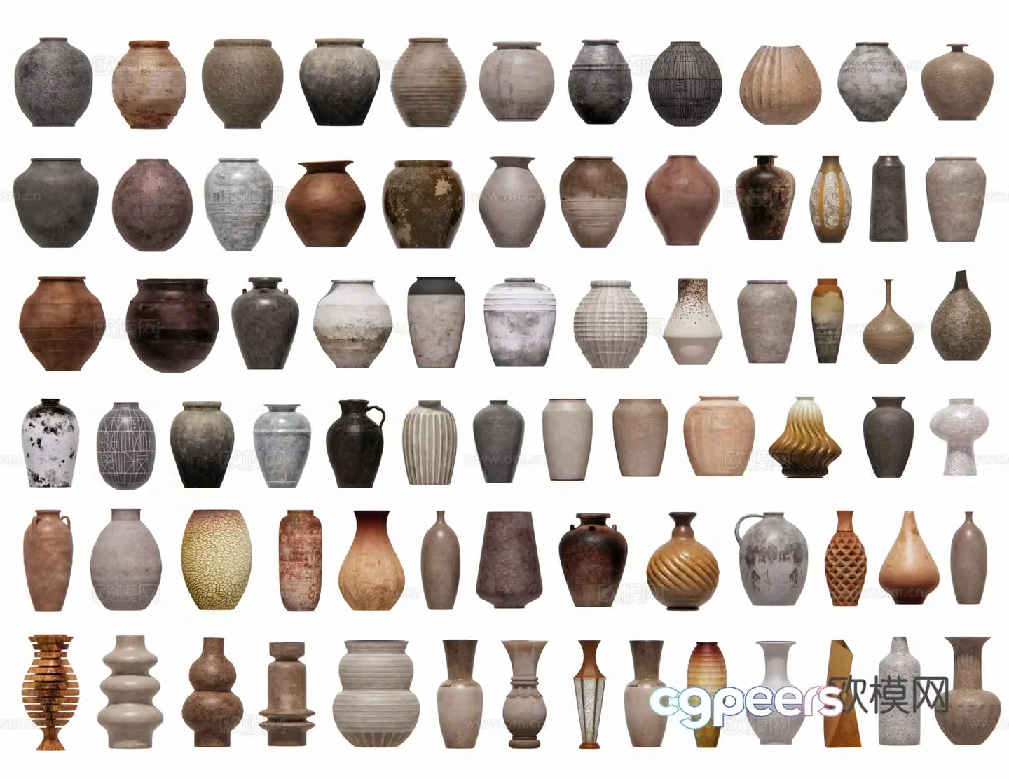 Chinese clay pot jar pot pot ceramic bottle clay pot clay pot clay pot water tank utensil 3d model