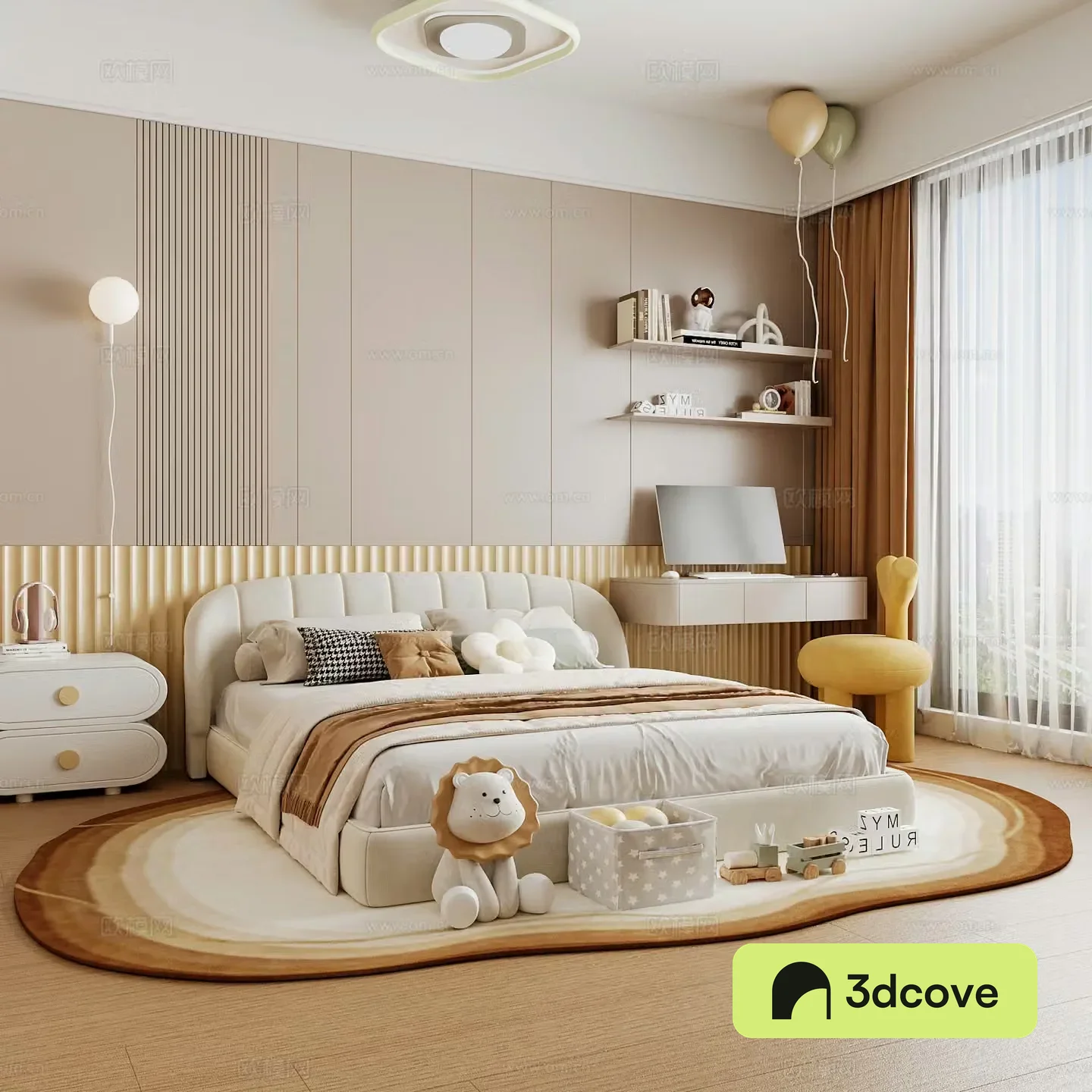 Modern children’s room boy’s room girl’s room children’s bed children’s wardrobe children’s desk