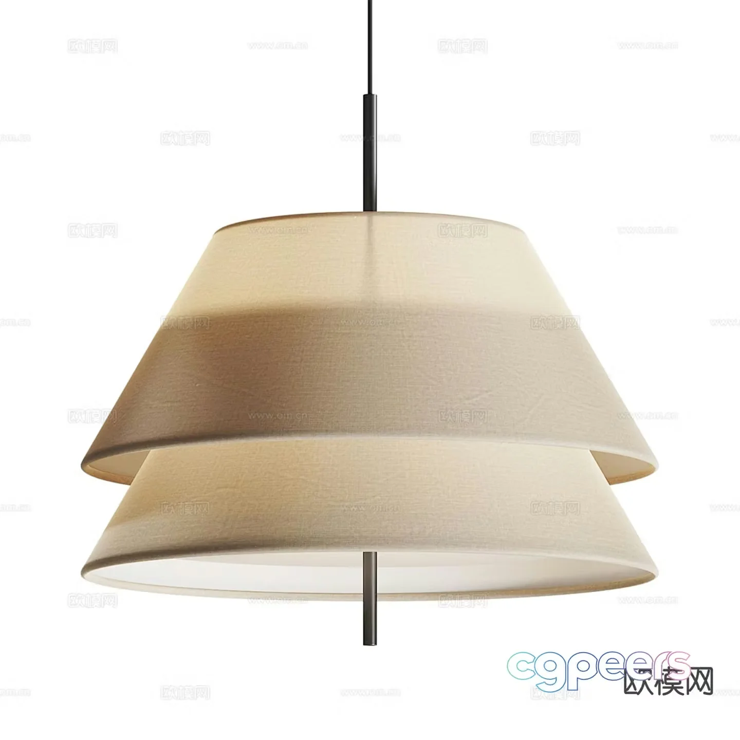 Wabi-sabi chandelier double layer chandelier 3d model