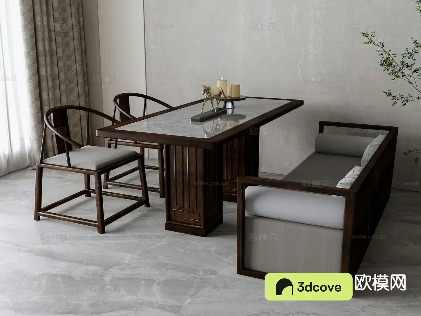 New Chinese dining table and chairs