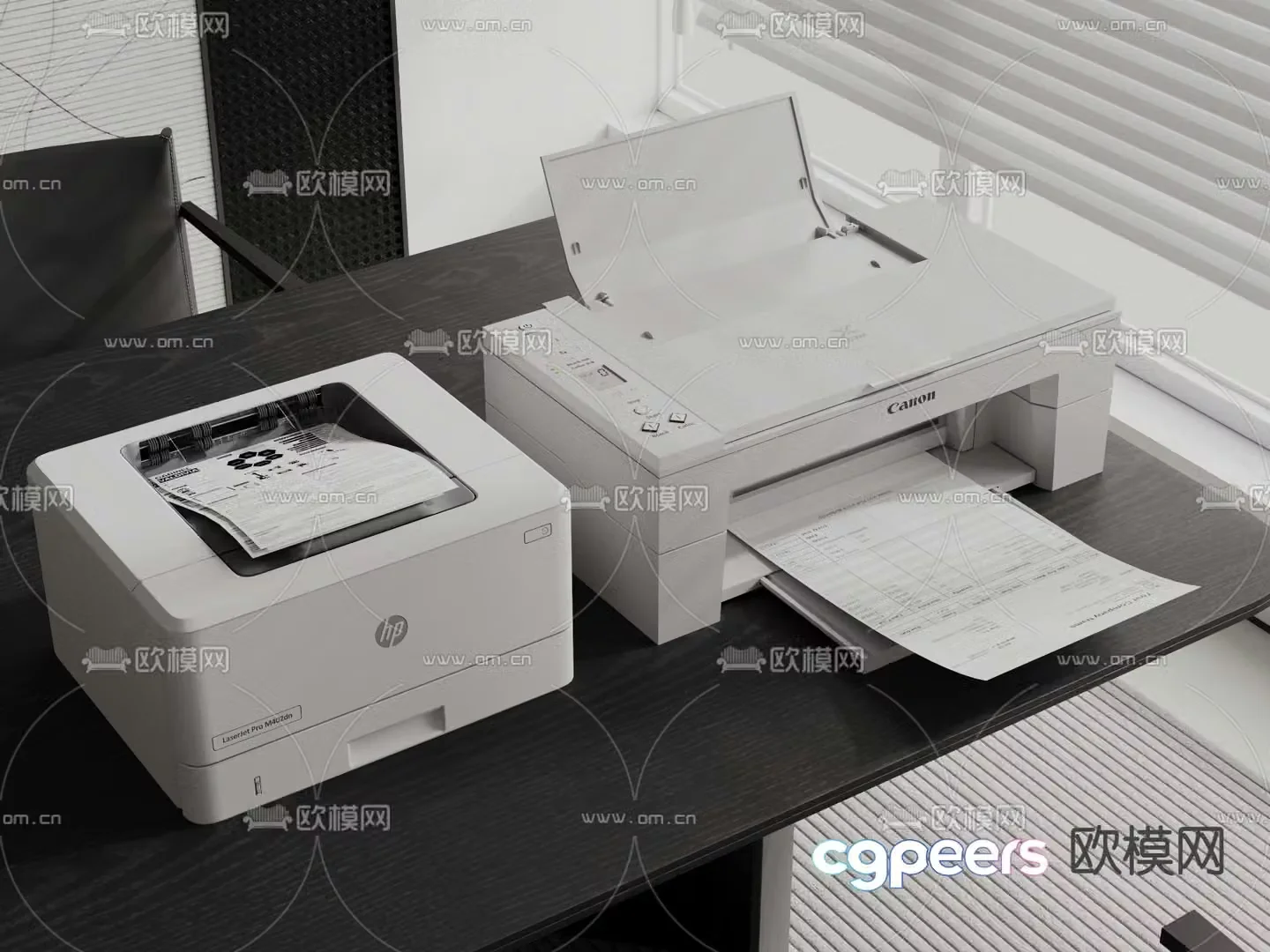 Modern printer copier scanner 3d model