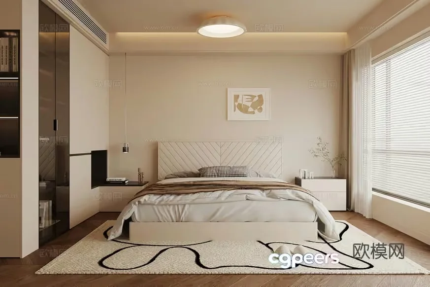Cozy Bedroom 3D Model – 14156 – VRAY Render