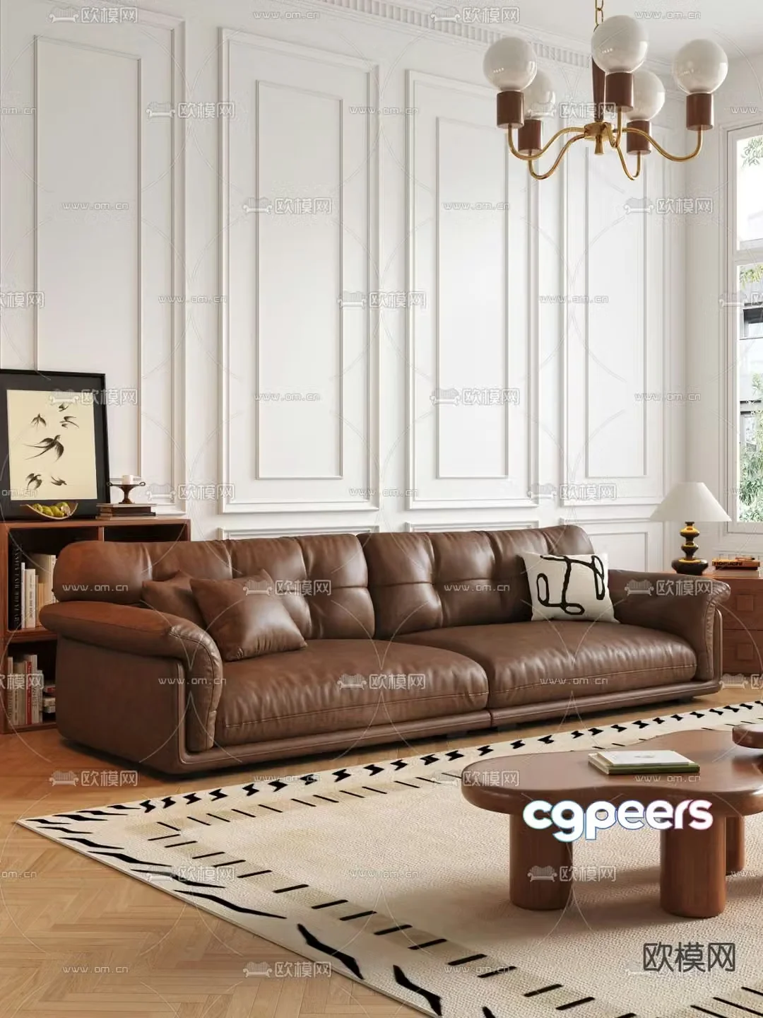 Medieval style sofa three person sofa 3d model