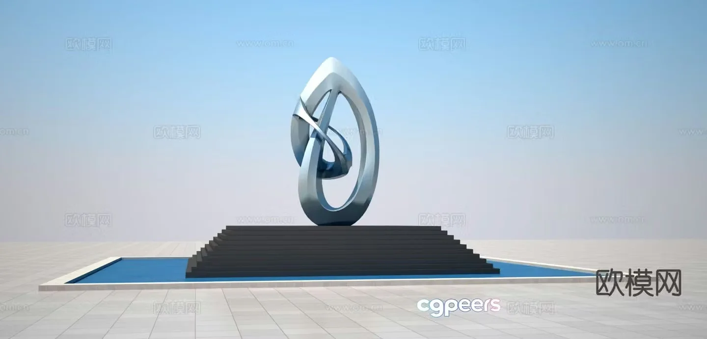 Modern leaf sculpture 3d model