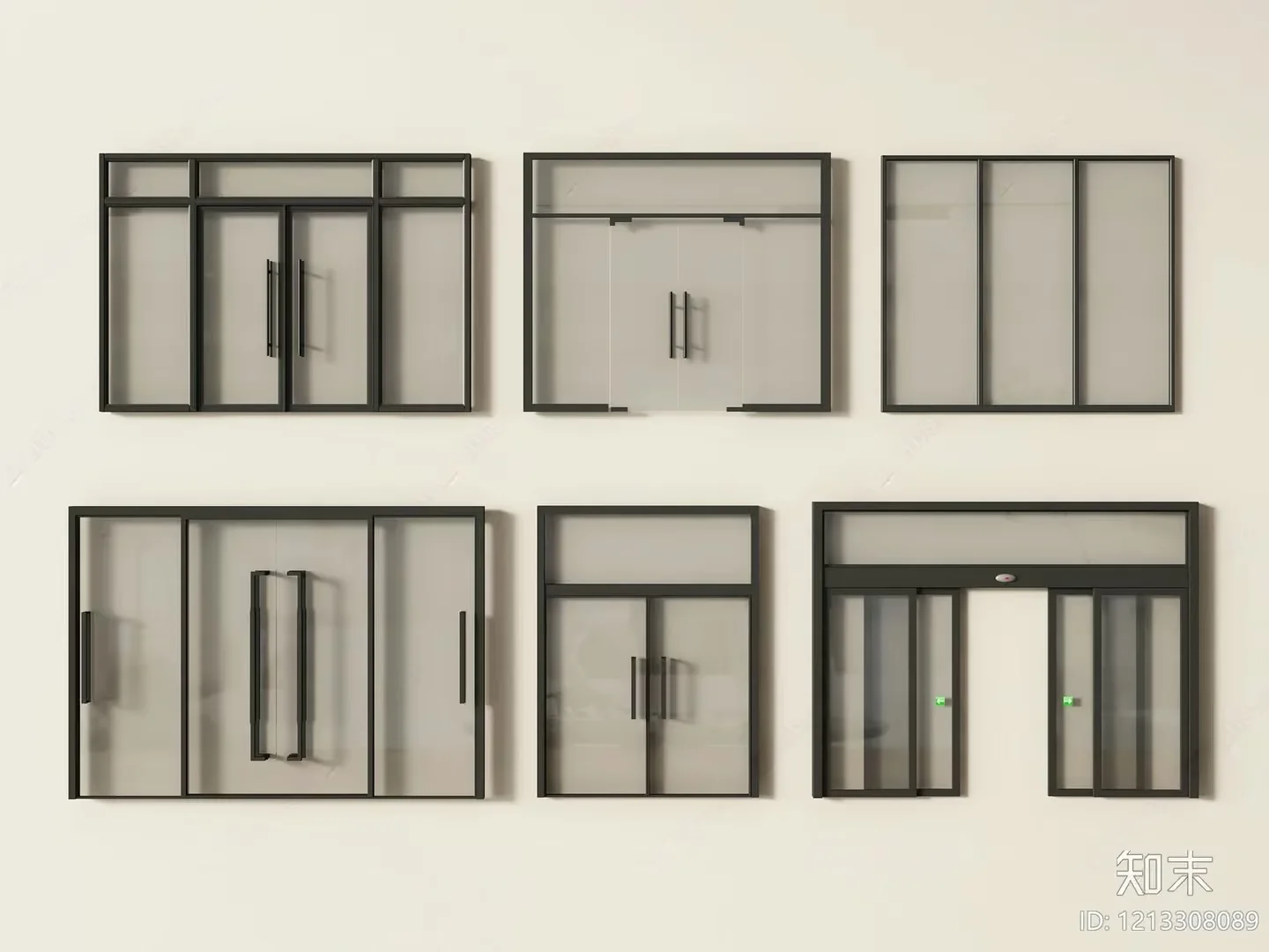 Modern Glass Doors 3D Model – 12800 – VRAY Render