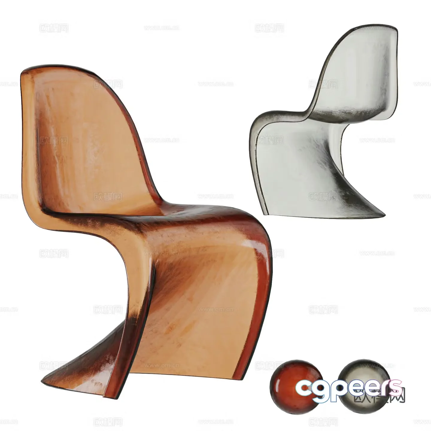 Modern dining chair leisure chair transparent chair plastic chair Pandong chair acrylic chair single chair 3d model