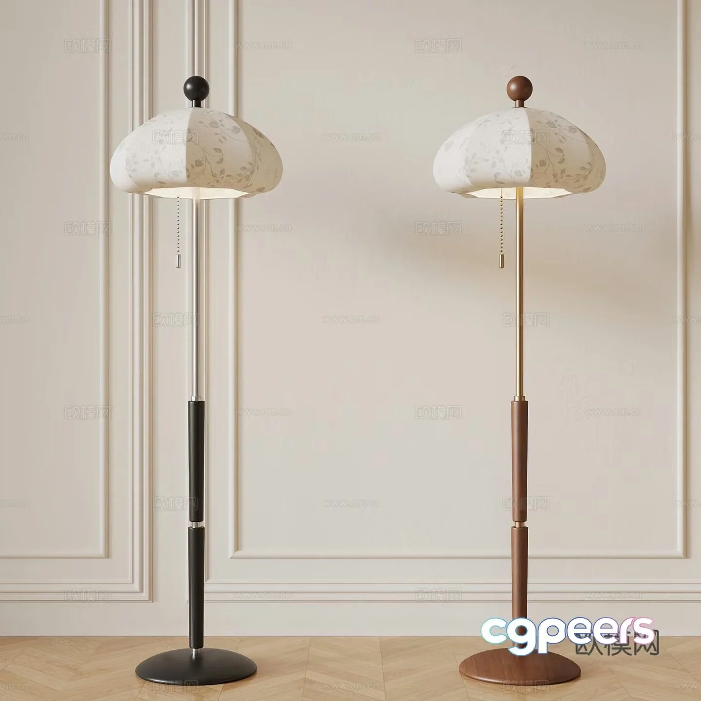 French medieval floor lamp 3d model