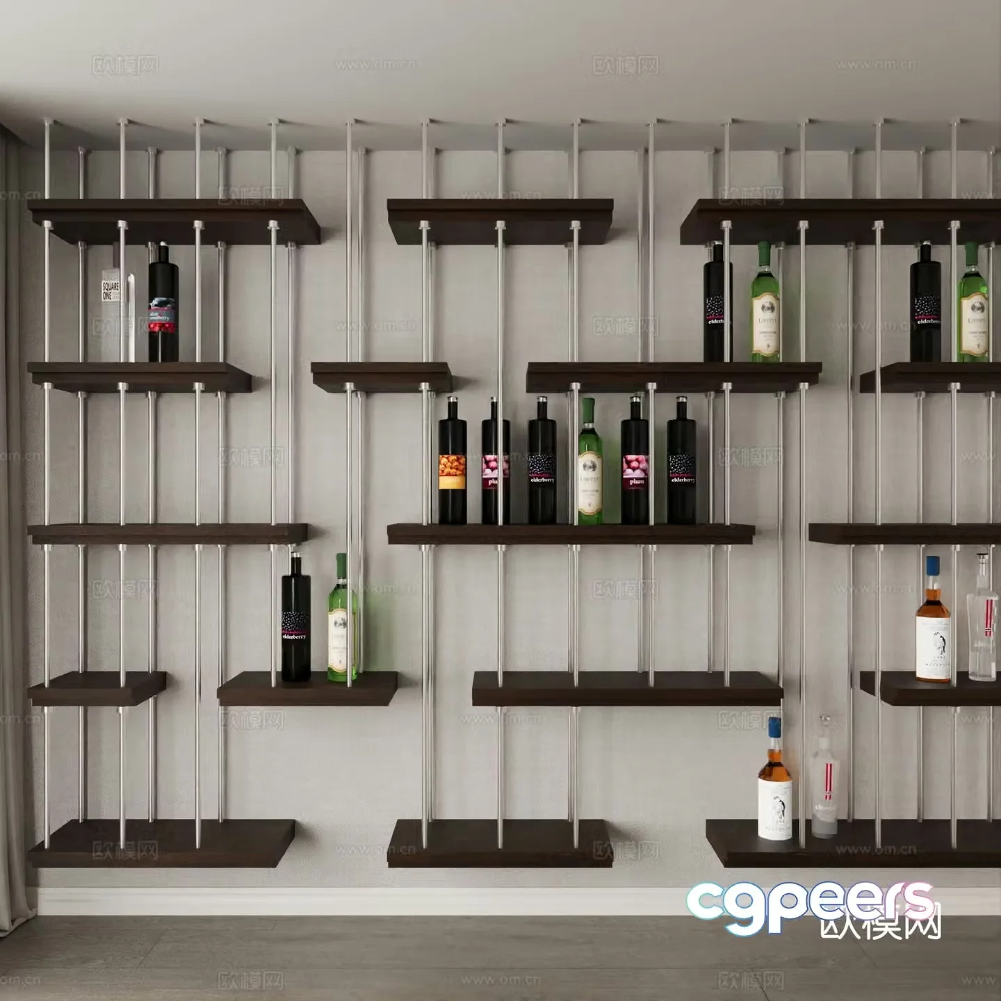 Modern wine rack wine bottle 3d model