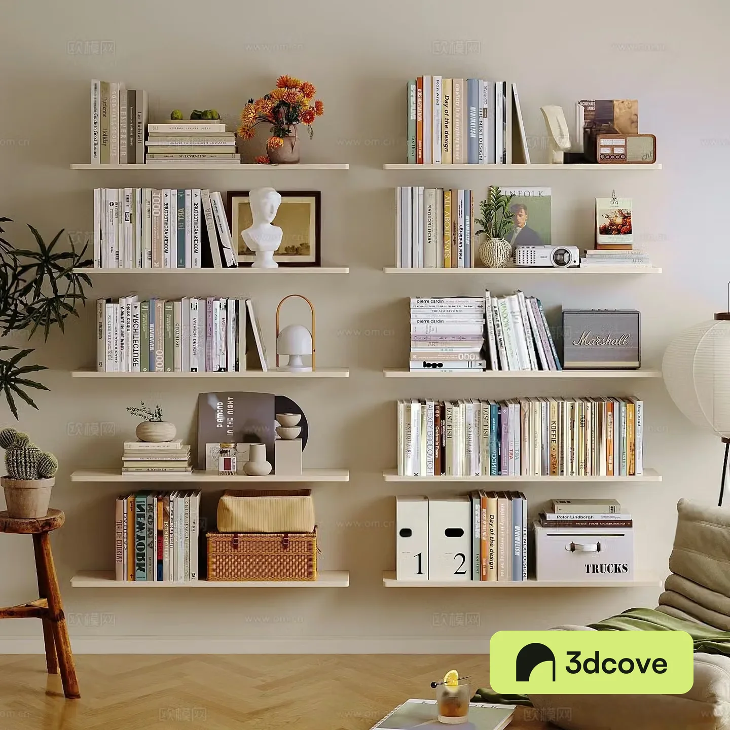 Modern ornament combination books shelf ornament