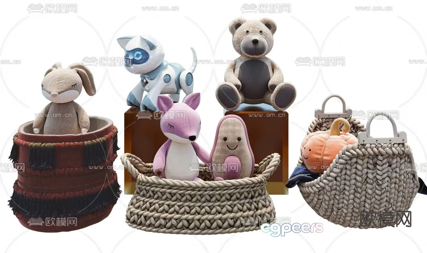 Modern children’s plush toy 3d model