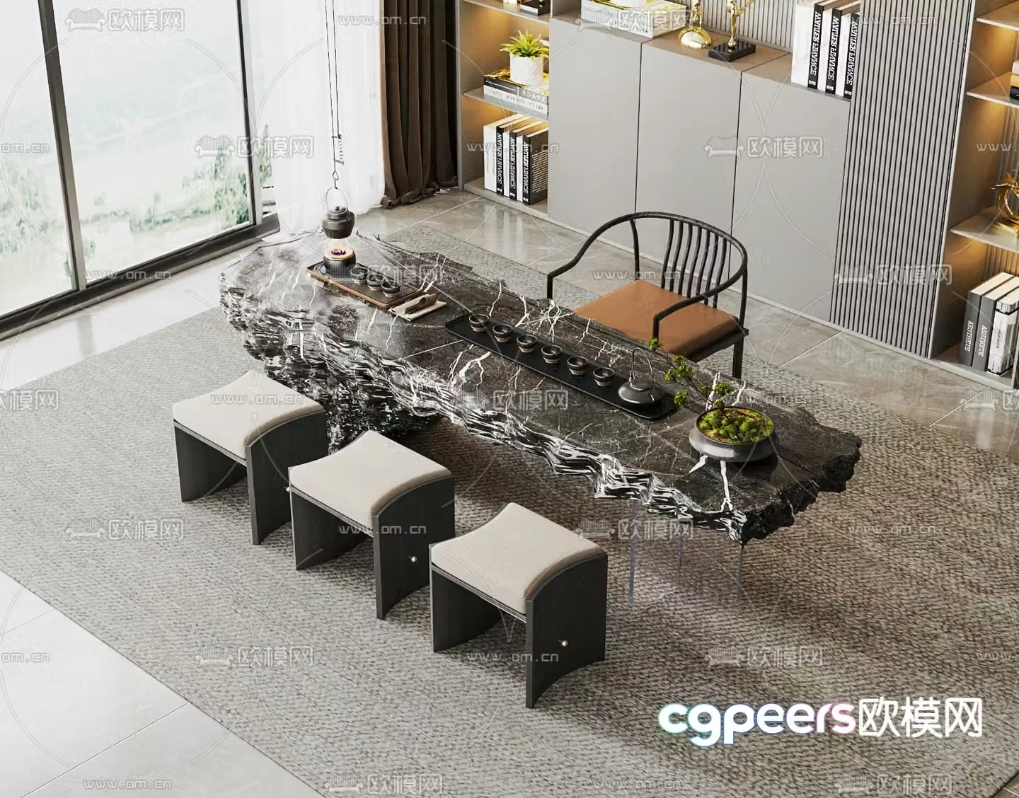 Modern tea table tea table 3d model