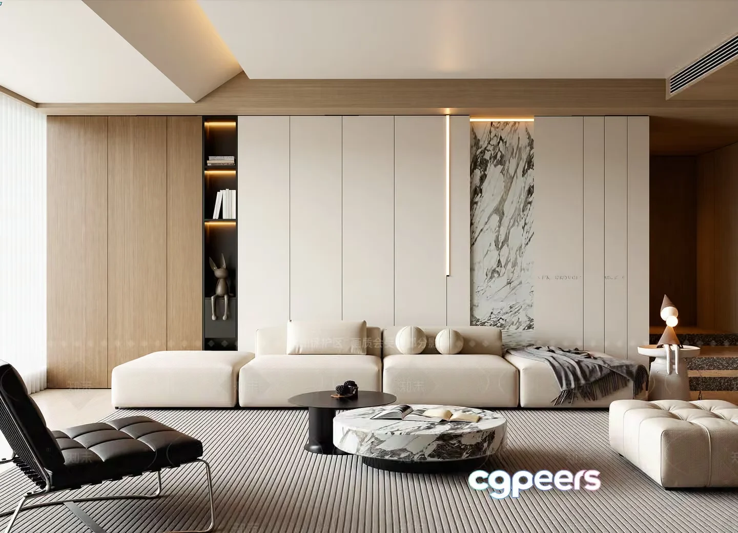 Modern Living Room 3D Model – 16687 – VRAY Render