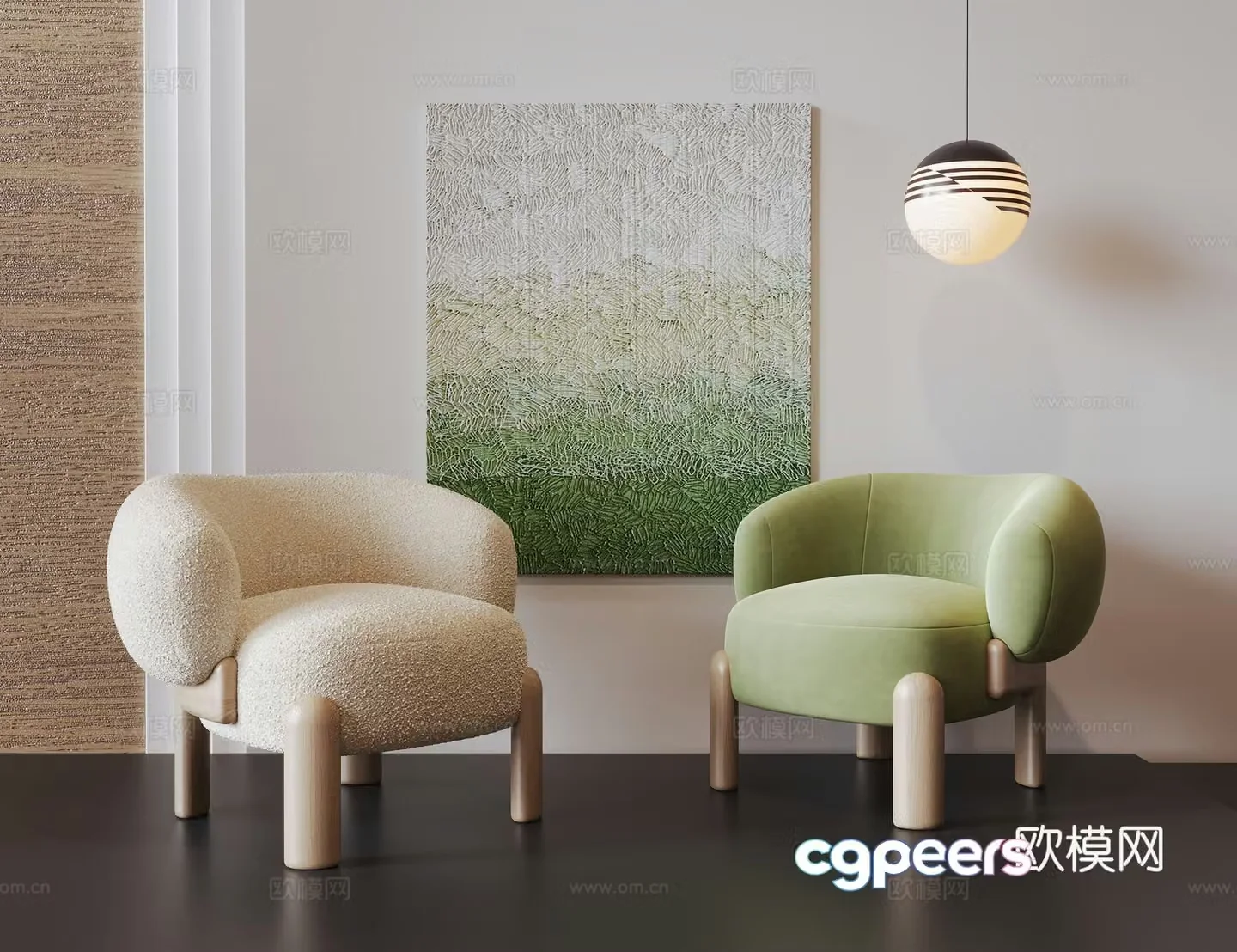 Modern sofa chair leisure chair 3d model