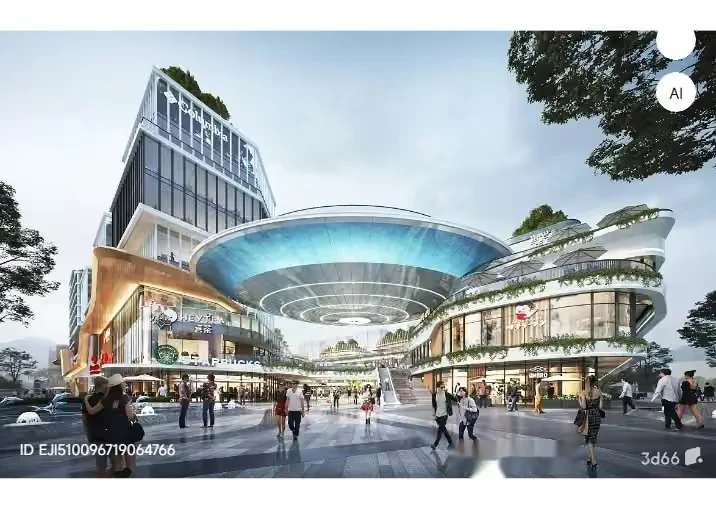 A Futuristic Shopping Mall 3D Model – 4782 – VRAY Render