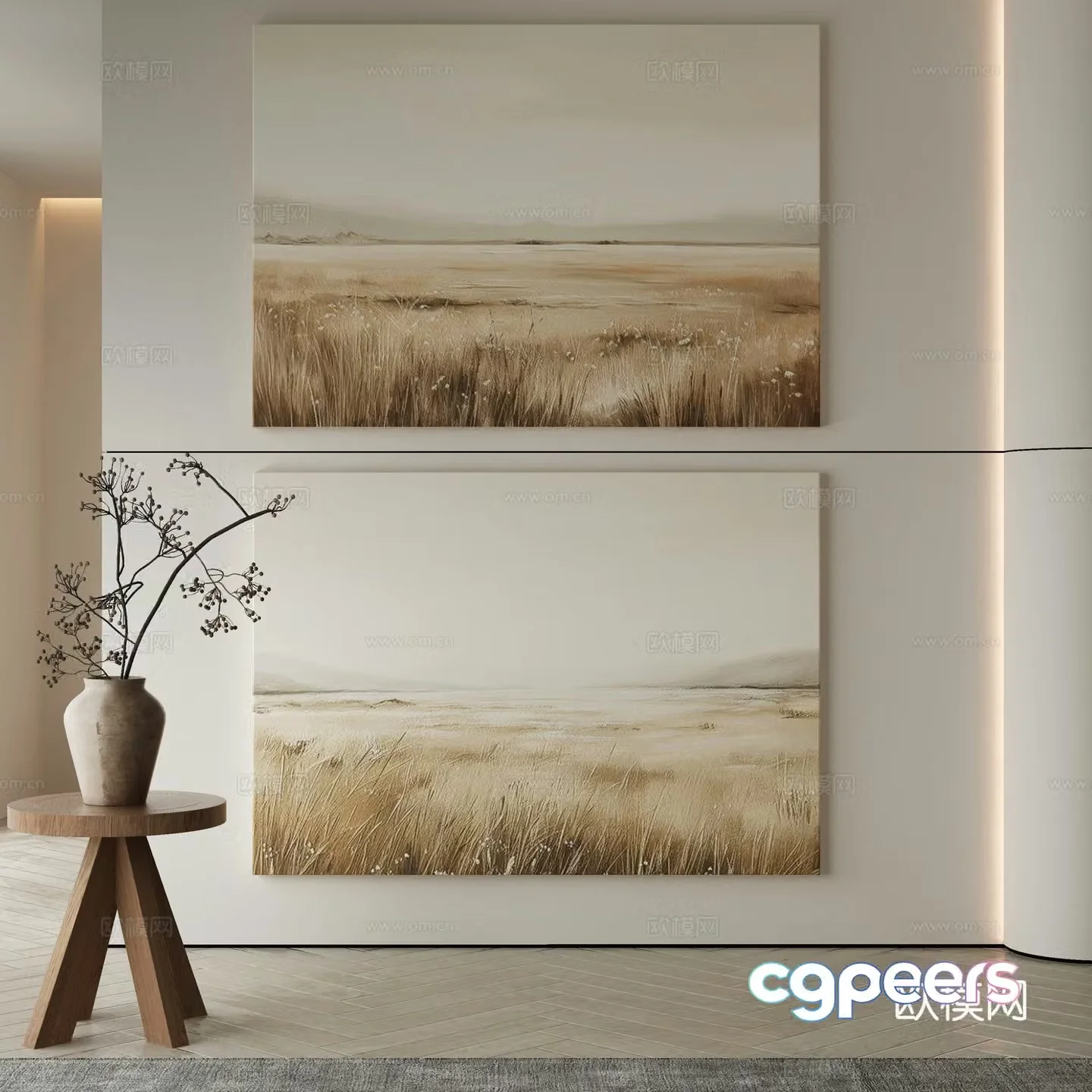 Modern Wasabi Hanging Painting Oil Painting 3D Model