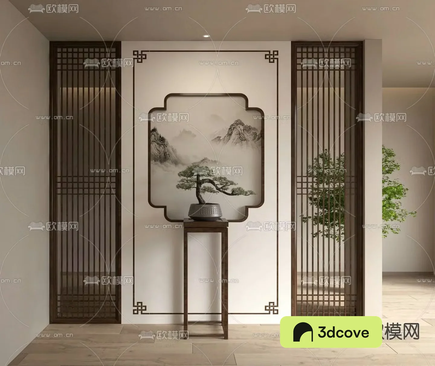 New Chinese style entrance partition Grid