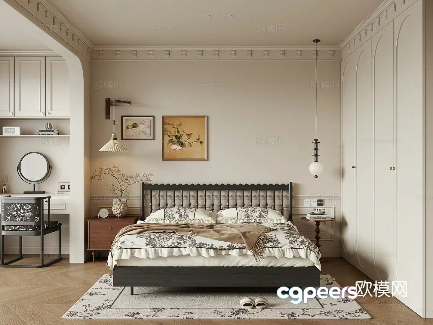 French bedroom master bedroom 3d model
