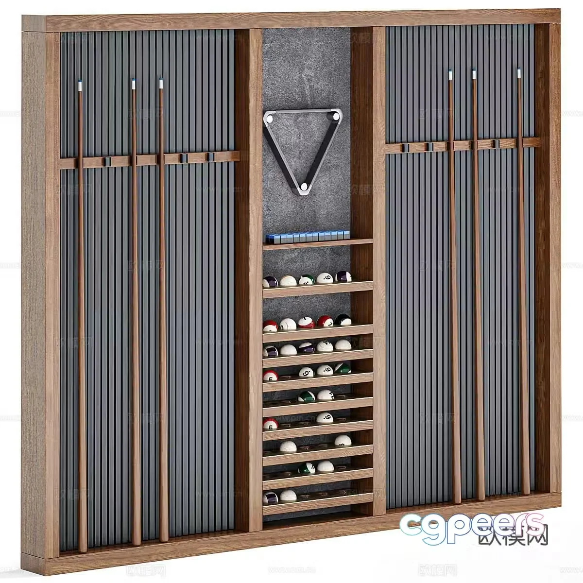 Modern billiard storage cabinet custom rack billiard supplies billiard decorations 3D model