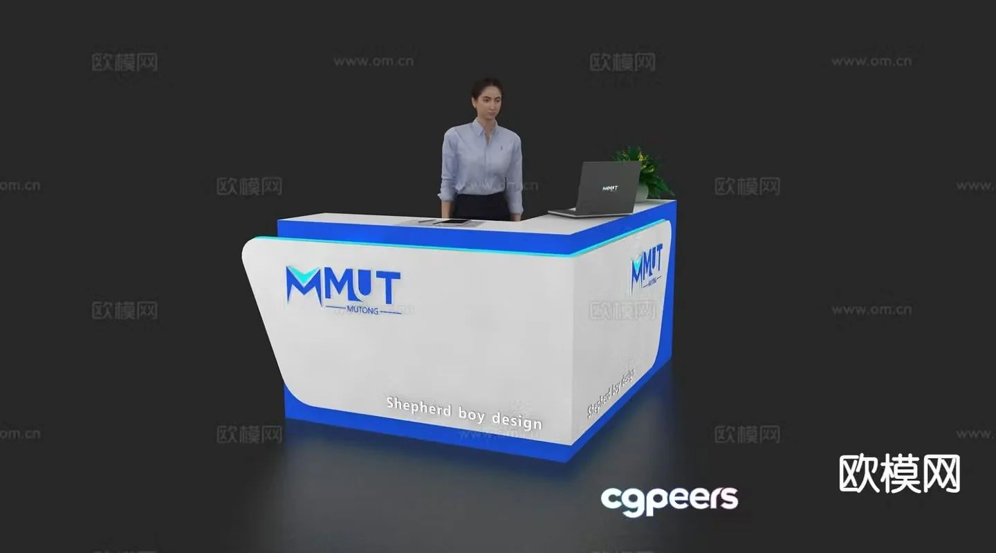 Front desk service desk reception desk 3d model
