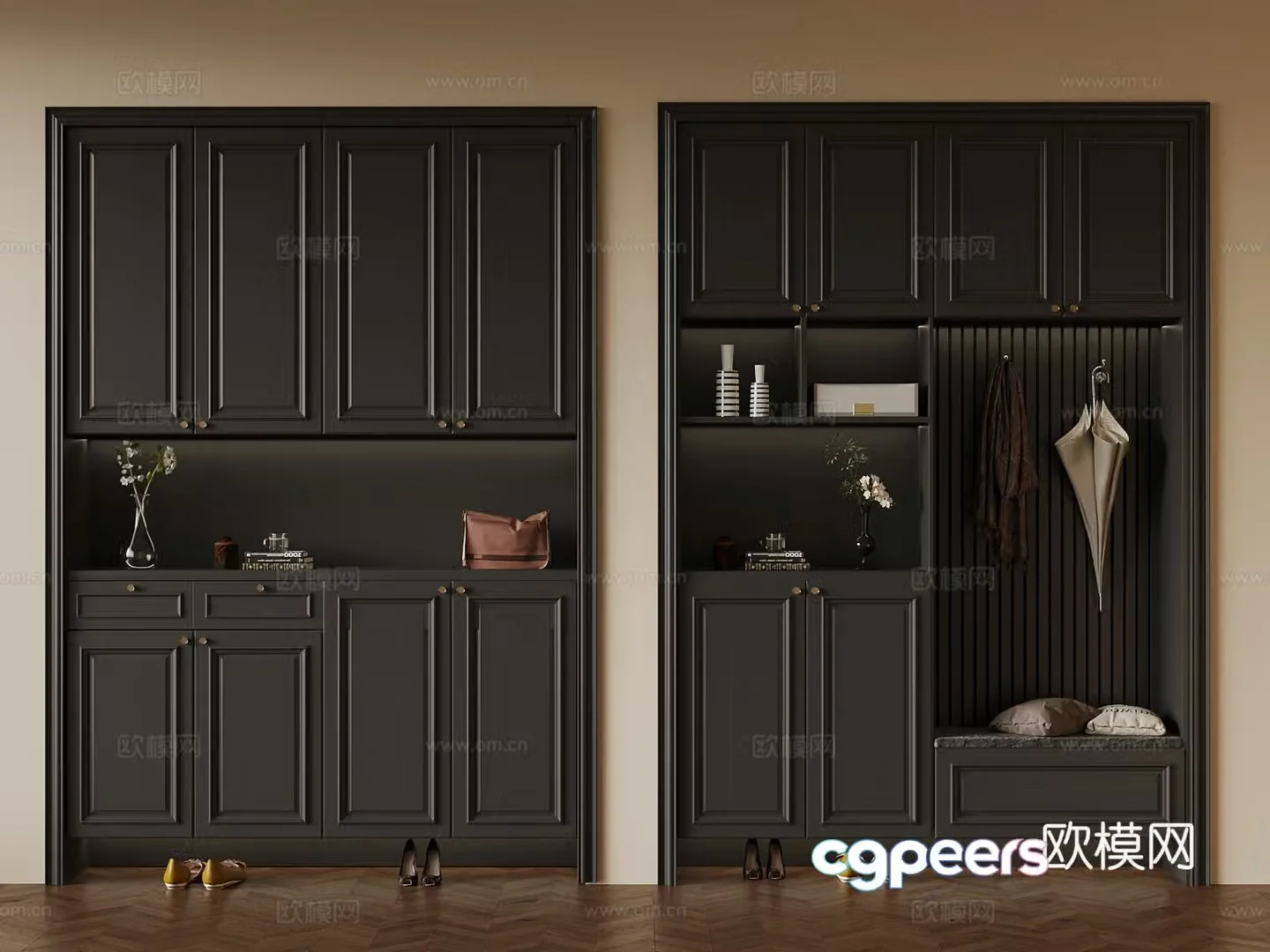 French shoe cabinet 3d model