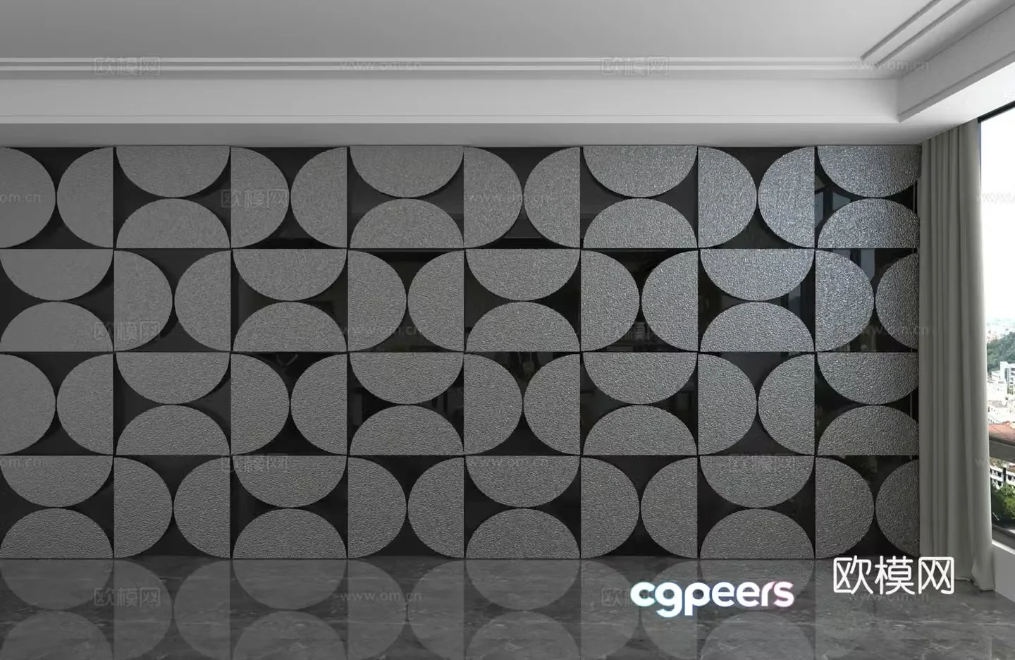 Modern background wall 3d model