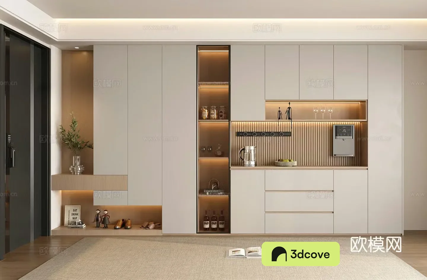 Modern home entrance shoe cabinet wine cabinet integrated cabinet side cabinet entrance cabinet decorative cabinet