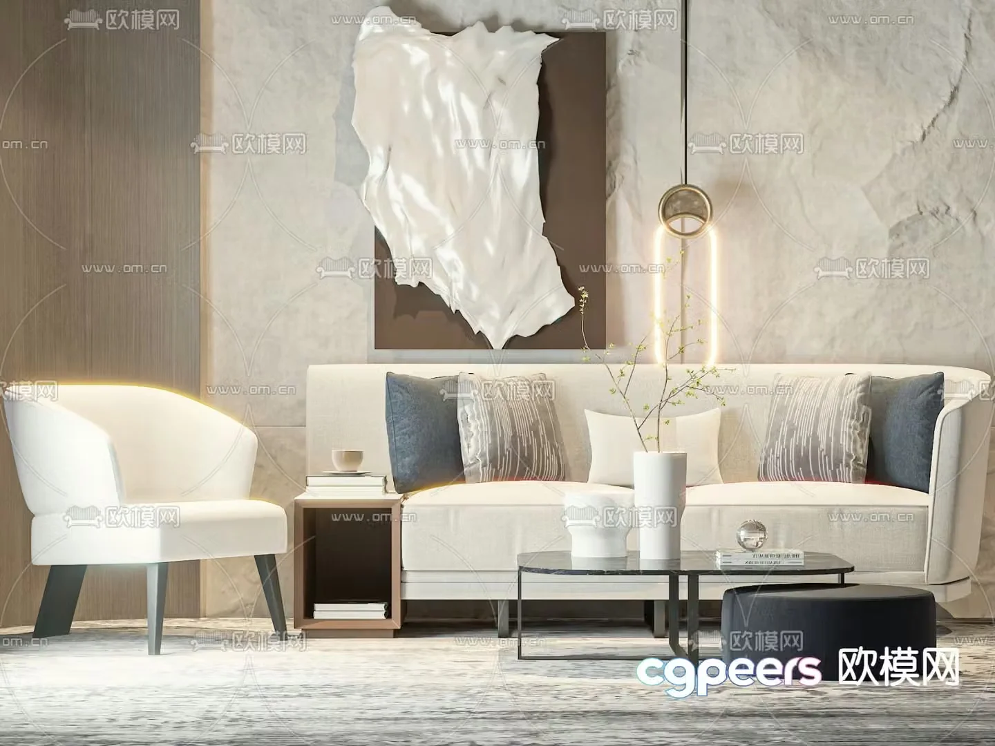 Modern sectional sofa 3d model