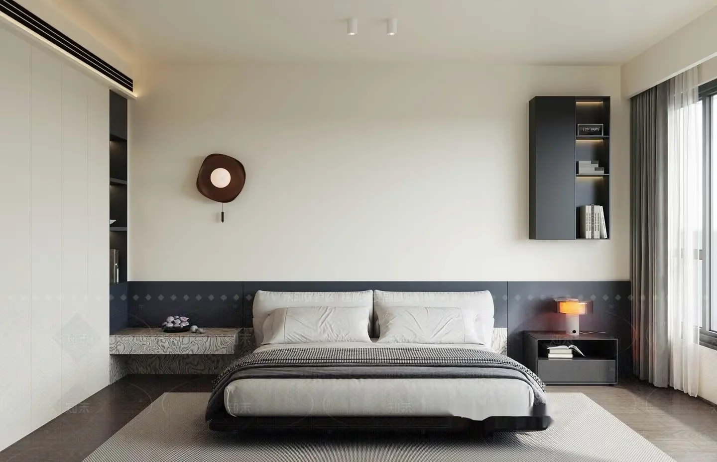 Modern Minimalist Bedroom 3D Model – 339 – CORONA Render