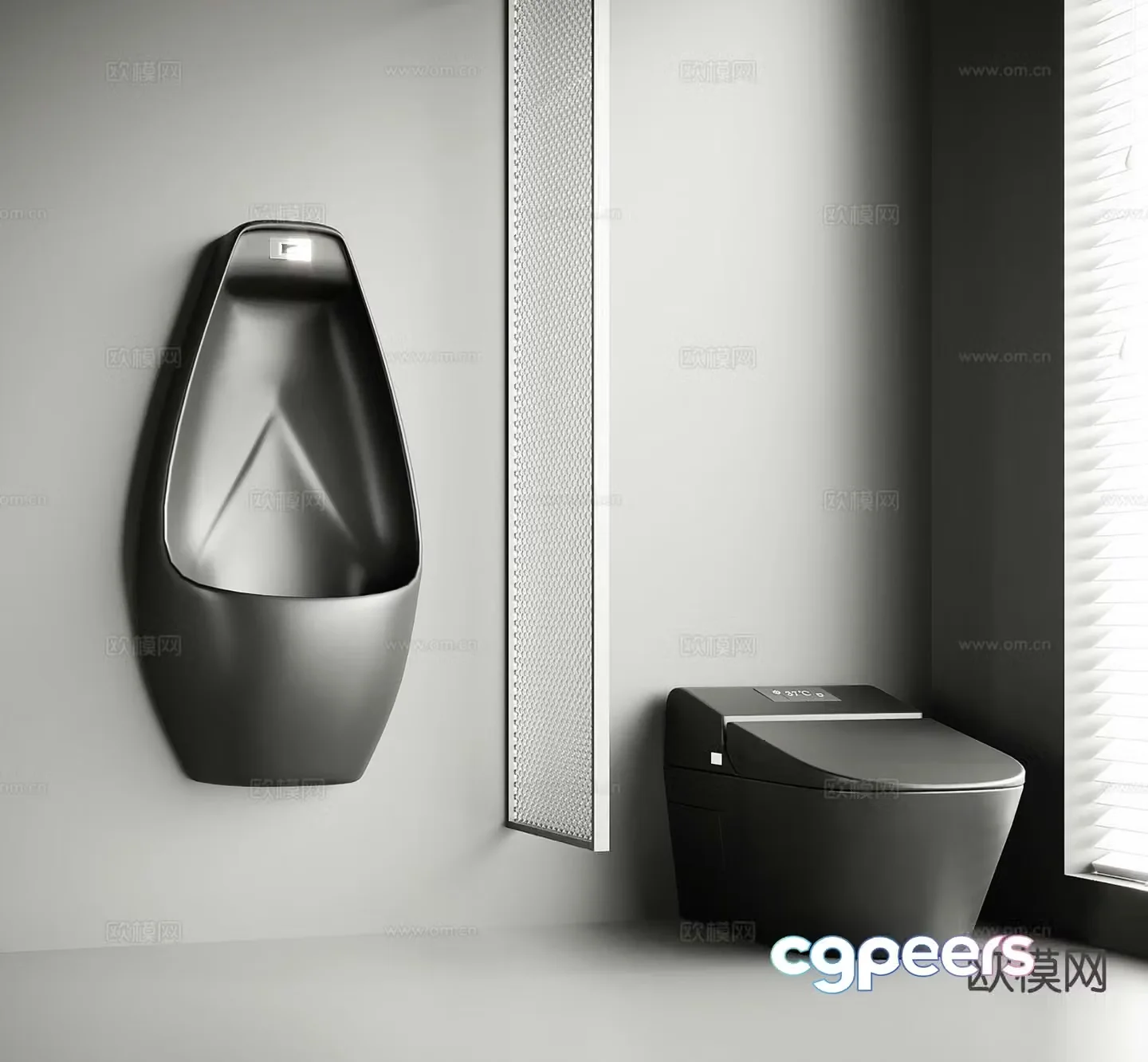 Modern smart toilet urinal 3d model