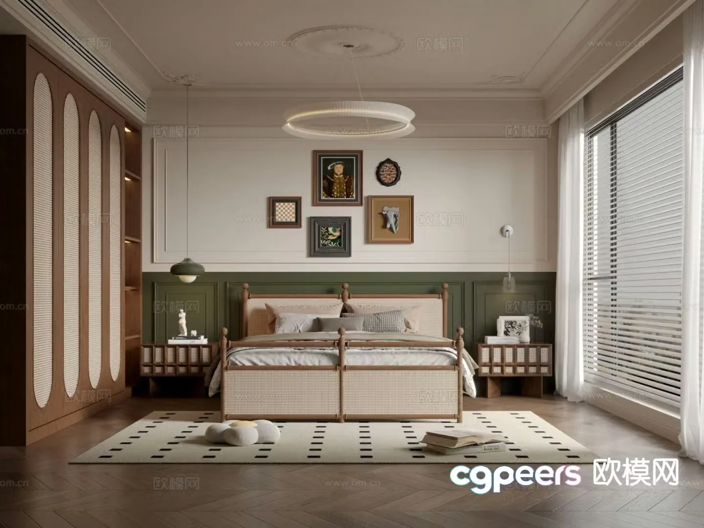 French retro bedroom master bedroom 3d model