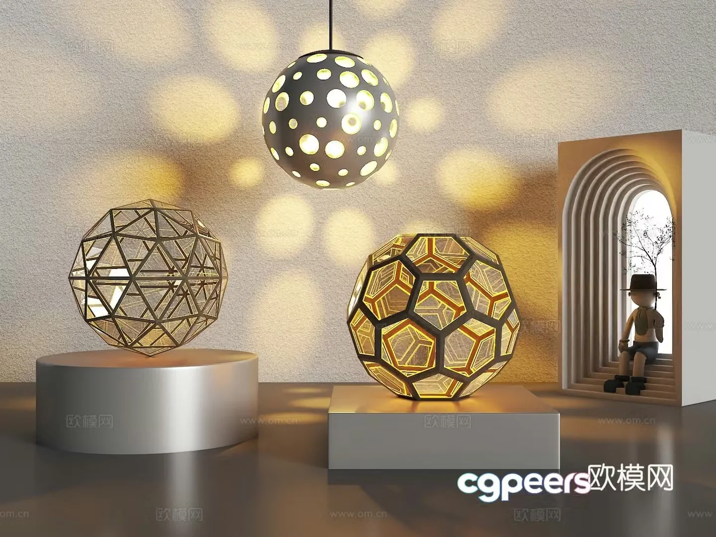 Spherical abyss mirror Round abyss mirror Decorative ornaments Ornaments Decorative round ornaments 3D model