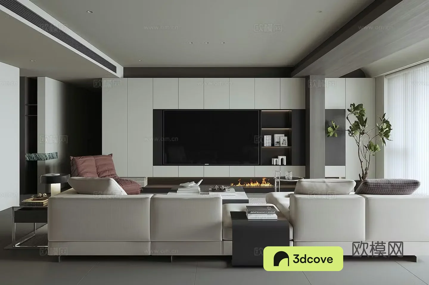 Modern large flat living room