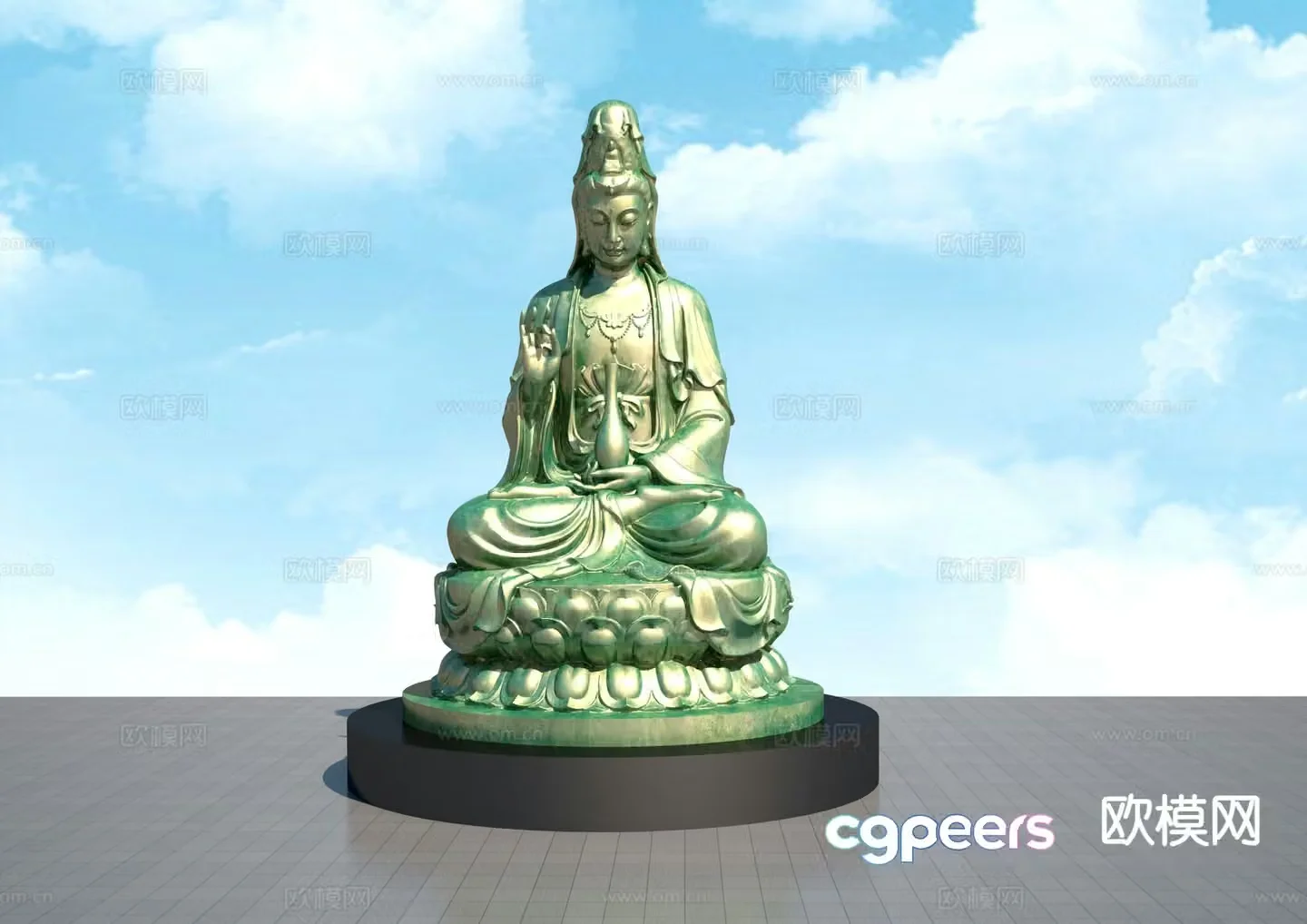 Zhengguanyin sculpture Buddha sculpture landscape sculpture 3D model