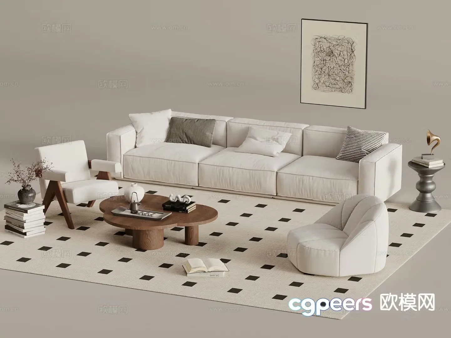 Wabi Sabi modular sofa 3d model