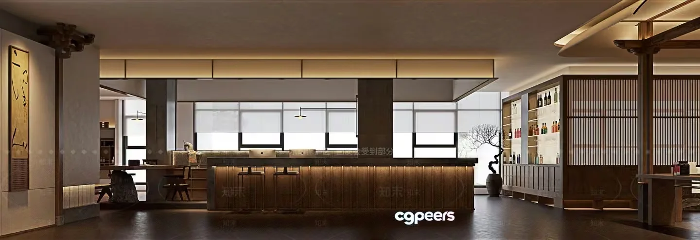 Modern Asian Bar Area 3D Model – 9248 – VRAY Render