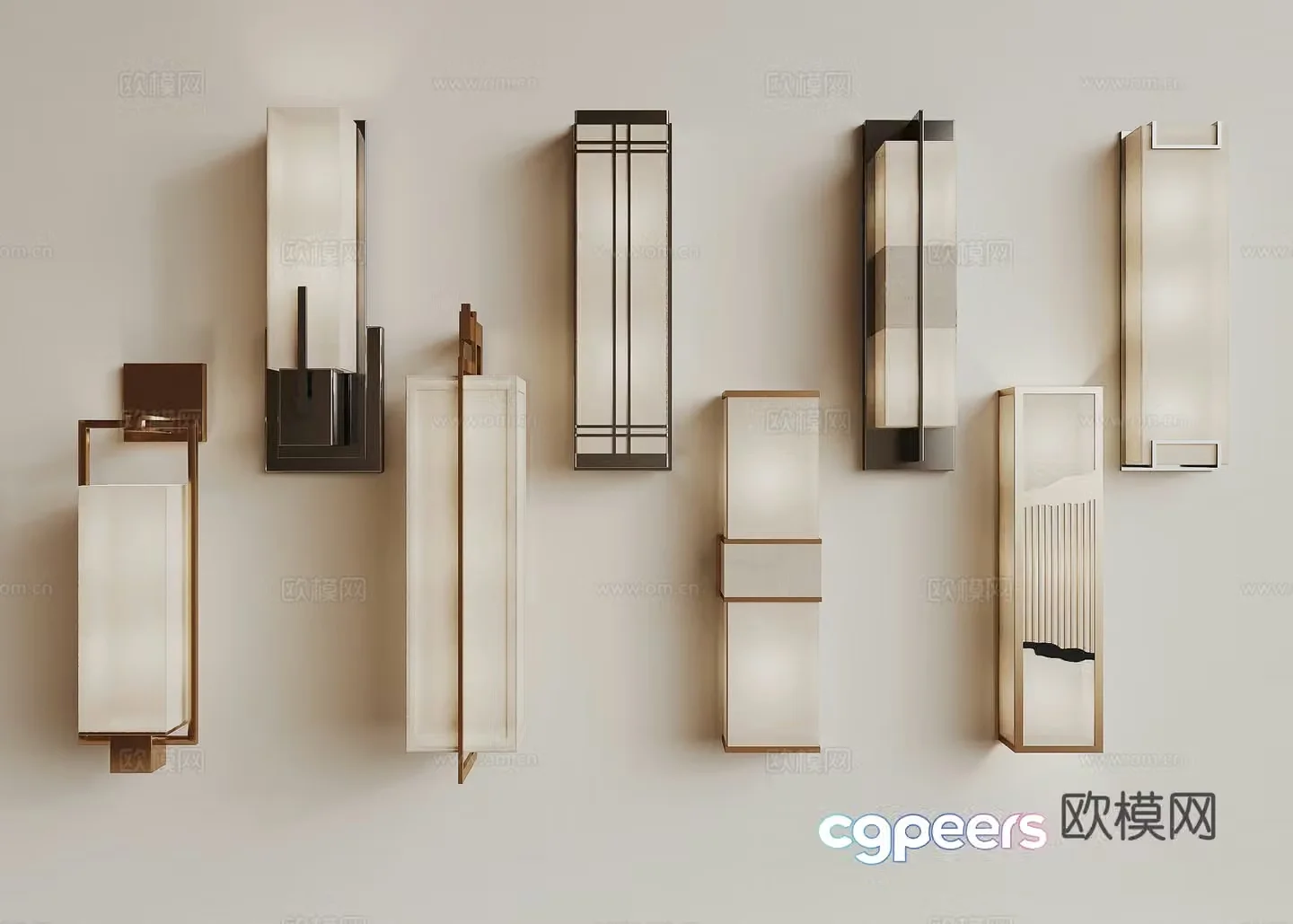 New Chinese wall light 3D model