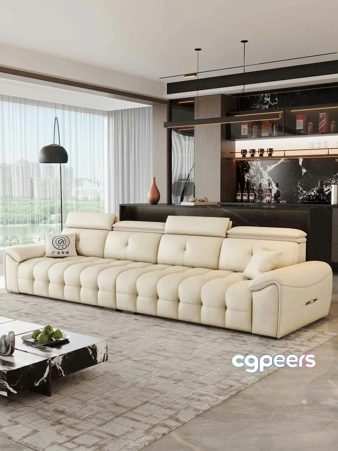 Modern Living Room 3D Model – 756 – VRAY Render