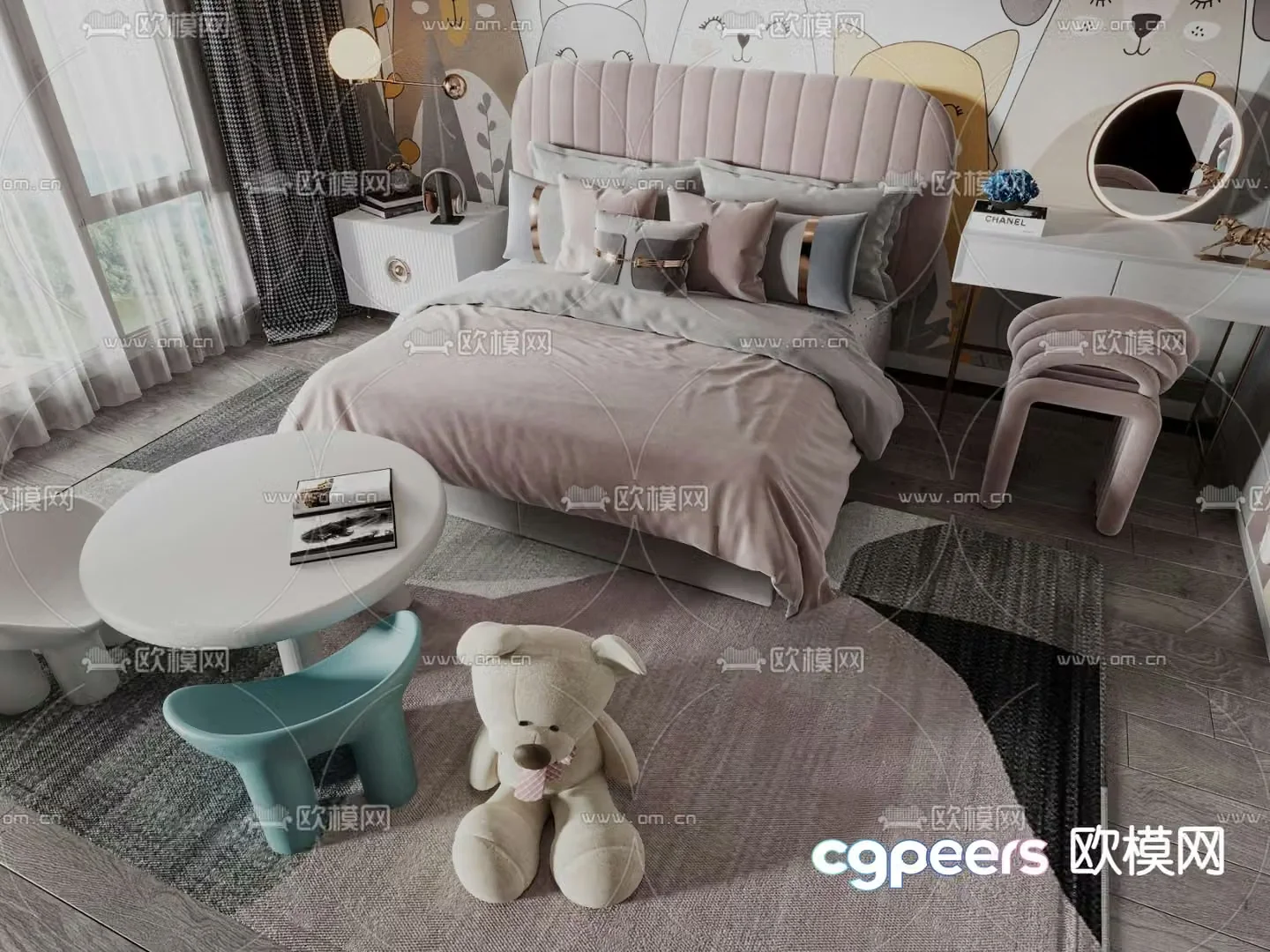 Modern children’s bed 3d model