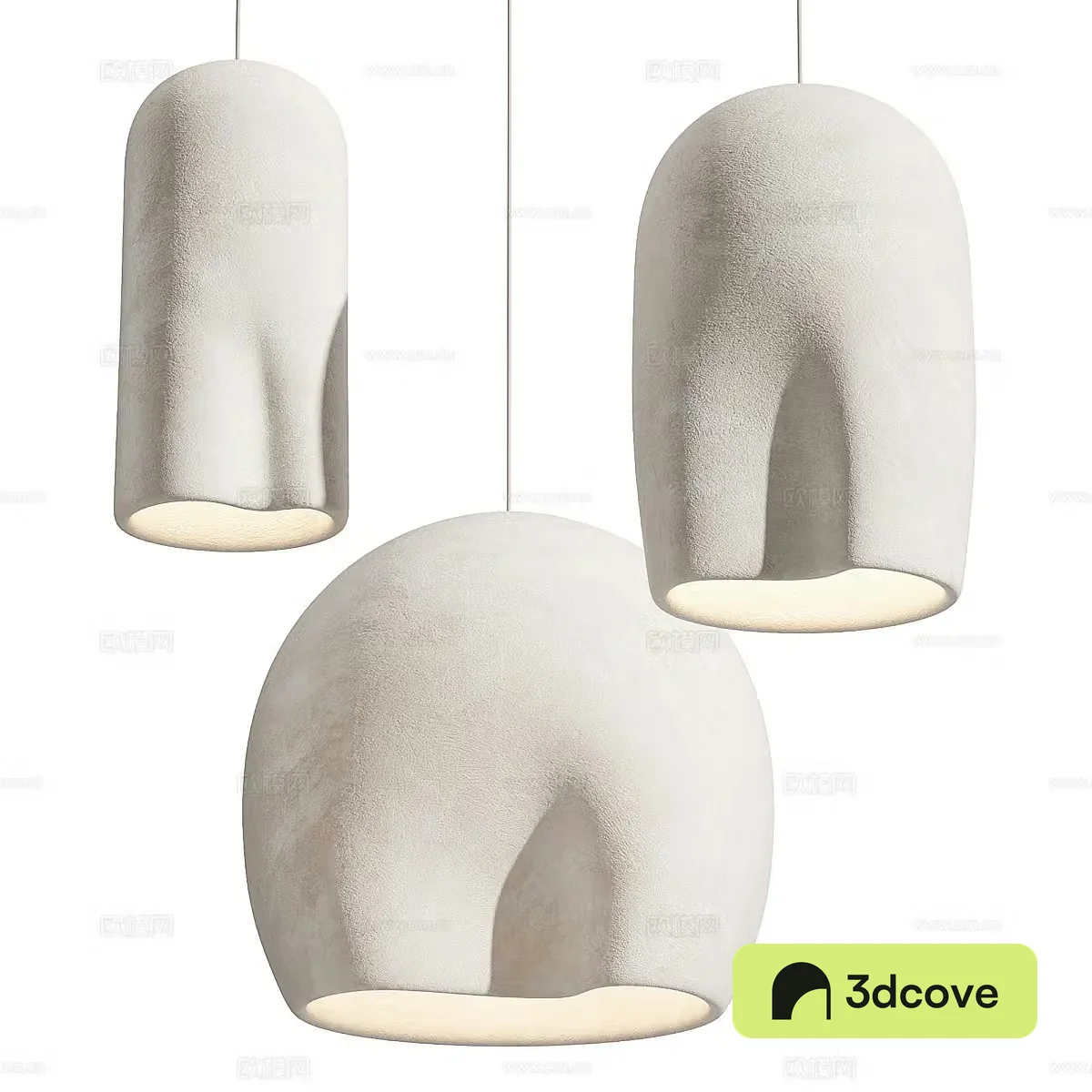 New Chinese style Wasabi Bucket Collection Chandelier 3D Model