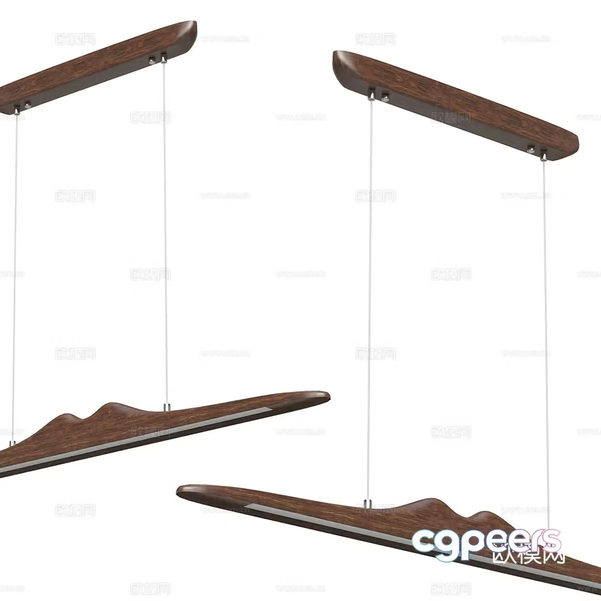 Solid wood chandelier living room chandelier dining room chandelier 3d model