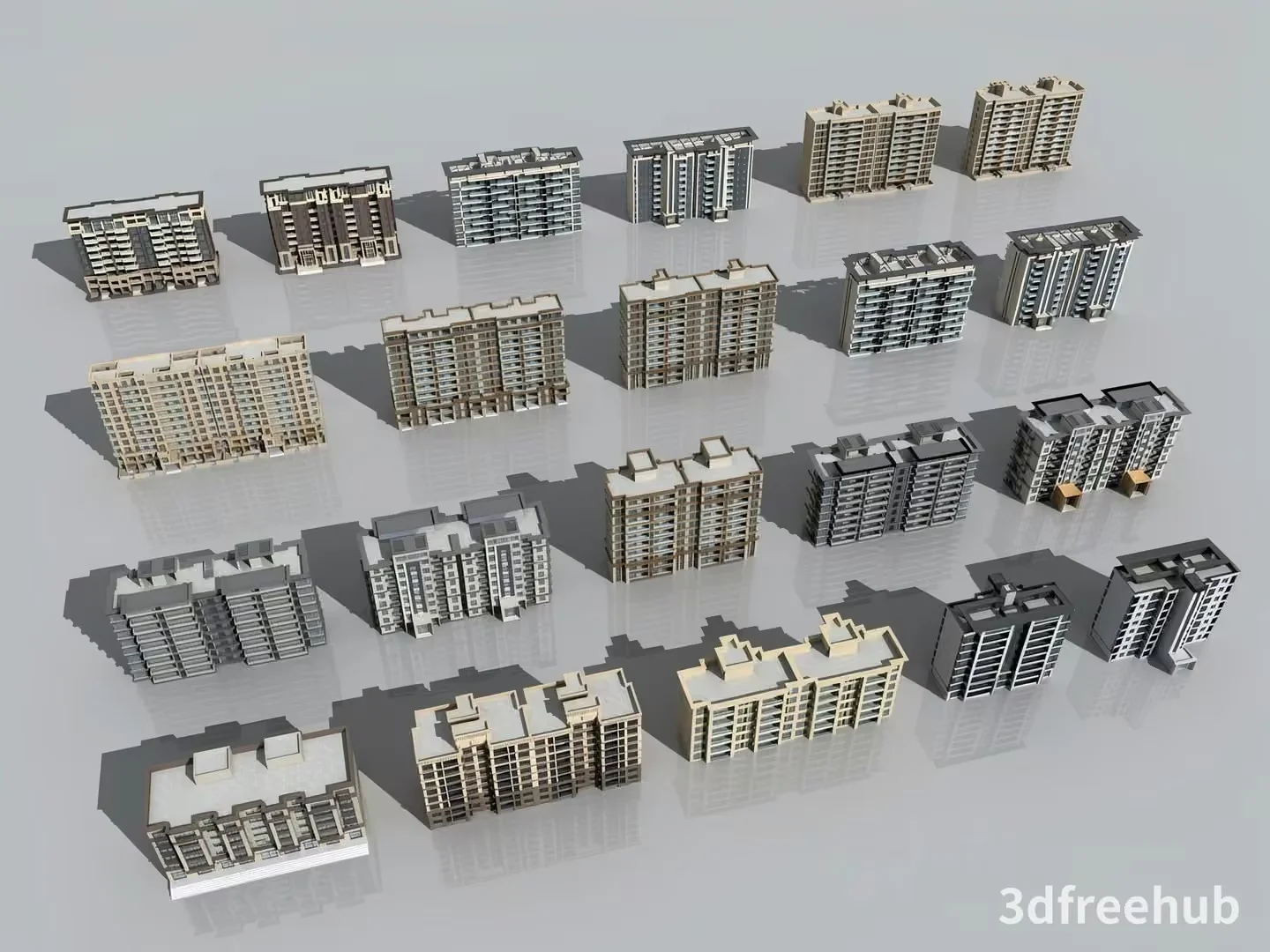 3D Architectural Models Of Apartment Buildings 3D Model – 3314 – VRAY Render