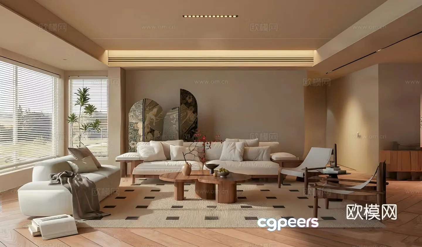 Middle-aged living room 3d model