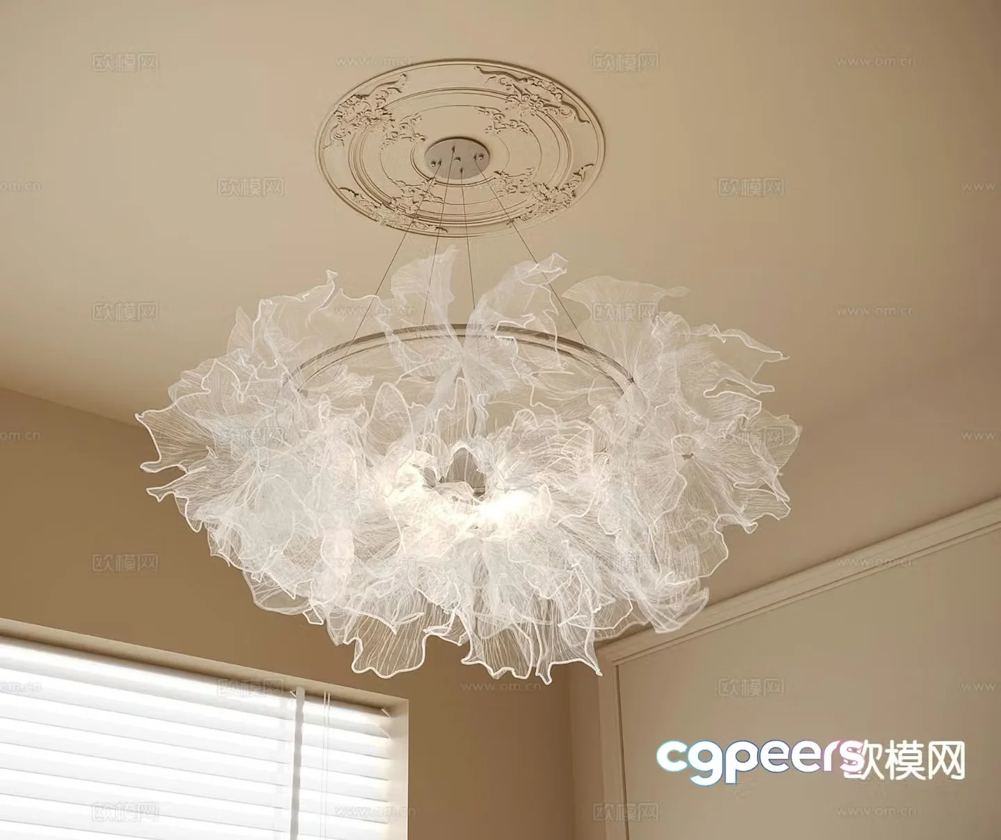 French Chandelier Hall Chandelier 3D Model