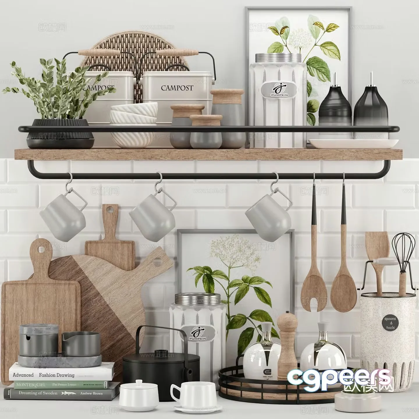 Kitchen supplies kitchen accessories chopping board 3d model