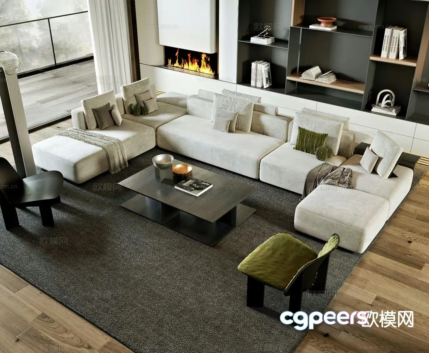 Modern modular sofa corner sofa 3d model