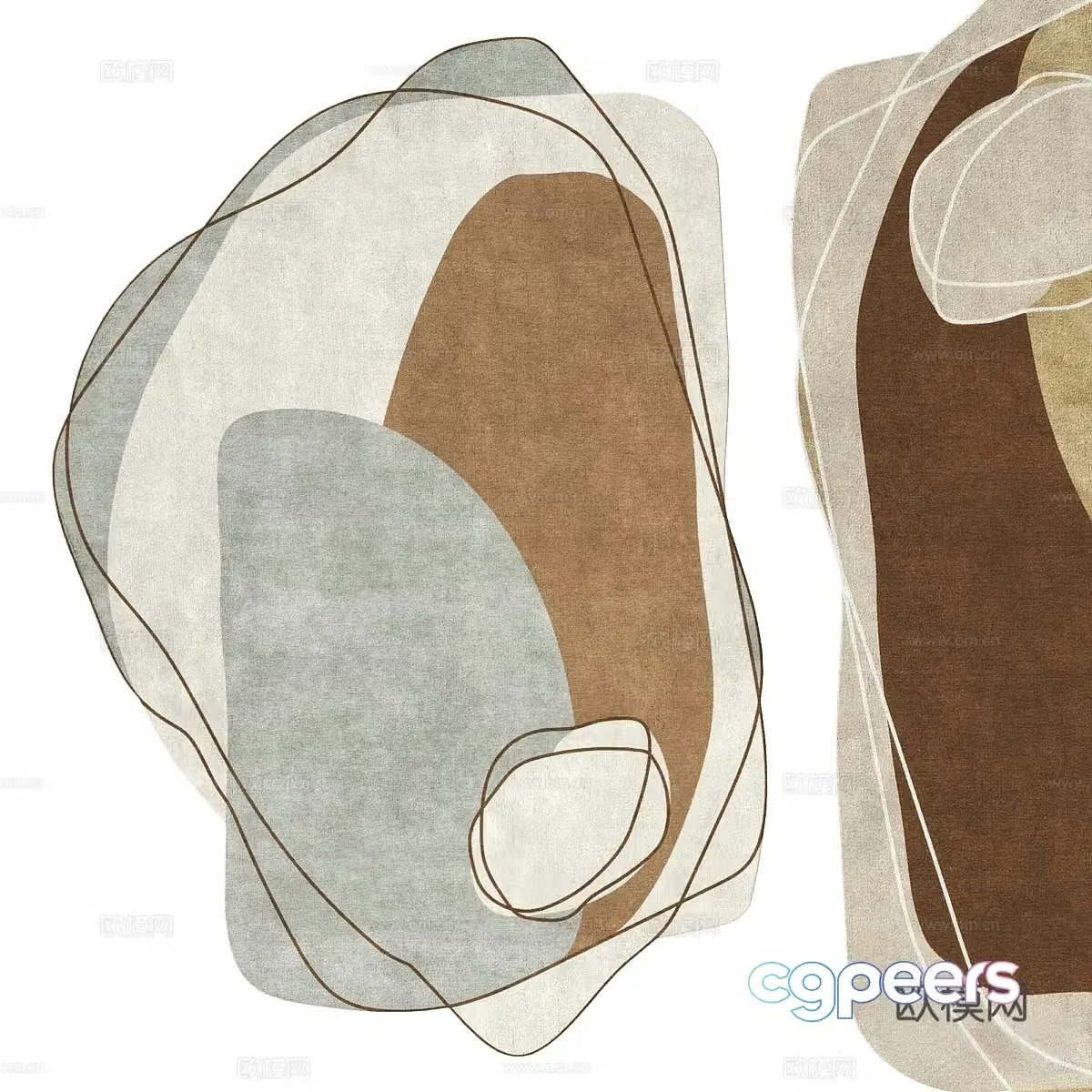 Modern shaped carpet 3d model